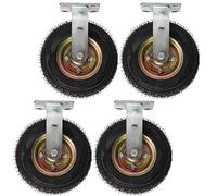 SAGIDAR Industrielle Pneu Gonflable, 4pcs Roulette Pivotante en Caoutchouc, Roue Increvable, Chariot Pneu Ø 15cm/20cm/25cm, Facile À Installer, Roues De Remplacement pour Tables De Travail