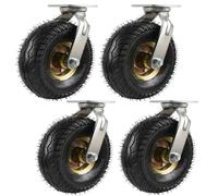 SAGIDAR Industrielle Pneu Gonflable, 4pcs Roulette Pivotante en Caoutchouc, Roue Increvable, Chariot Pneu Ø 15cm/20cm/25cm, Facile À Installer, Roues De Remplacement pour Tables De Travail