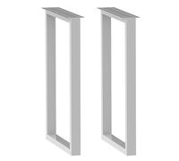 SAGIDAR Lot De 2 Pieds D'armoire en Métal Support Profil Carré, Pied Meuble pour Plan De Travail Salle À Manger, Antirouille Et Durable, Capacité De Charge 300kg, Installation par Vis(White,50x100cm)