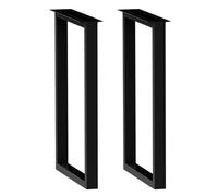 SAGIDAR Lot De 2 Pieds D'armoire en Métal Support Profil Carré, Pied Meuble pour Plan De Travail Salle À Manger, Antirouille Et Durable, Capacité De Charge 300kg, Installation par Vis(Black,40x100cm)