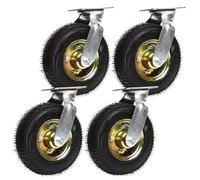 SAGIDAR Lot De 4 roulettes De Transport Industriel, Roulette Pivotante pour Meuble, Roue Gonflable pour Chariot Ø 150/200/250mm, Silencieux Et Résistant À l'usure, Roues De Remplacement