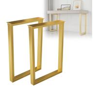SAGIDAR Pieds D'armoire Et De Table en Métal Peut Supporter 300 Kg, Pied Meuble Reglable pour Table Basse, Commode, Bricolage, Piètement pour Table À Manger Bureau Support Profil Carré(Gold,30x72cm)