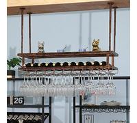 SAGIDAR Plafond Porte Verres Pied Hauteur Réglable Porte-vin, 60cm-200cm, Support À Verre À Vin Suspendu, Affichage Accrochant D'organisateur De Tasse, Stockage Multicouche, Économie D'espace