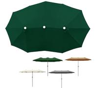 SAGIDAR Rechange Toile De Parasol De Jardin 3 Têtes 12 Baleines, Ø270cm Imperméable Auvent De Remplacement pour Parasol Gris/Vert, Auvent Housse De Rechange pour Plage Piscine Cour Jardin(Green)