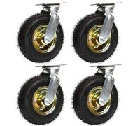 SAGIDAR Roulettes en Caoutchouc Robuste, 4pcs, Pneu Gonflable Ø15cm/20cm/25cm, Rotation 360°, Roues Silencieuses, Doubles Roulements, Roulettes de Transport pour Meubles