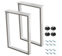 SAGIDAR Table Basse Banc Pieds De Remplacement Noir/Blanc/Or, Piètement Support De Bureau Réglable, Largeur 30/40/50cm, Pieds De Support en Fixation en Métal pour Manger Bureau(White,50x100cm)