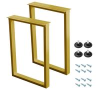 SAGIDAR Table Basse Banc Pieds De Remplacement Noir/Blanc/Or, Piètement Support De Bureau Réglable, Largeur 30/40/50cm, Pieds De Support en Fixation en Métal pour Manger Bureau(Gold,40x25cm)