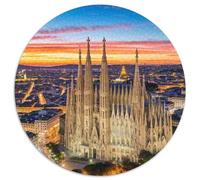Sagrada Familia, Espagne 1000 Pièces Jigsaw Puzzles bâtiment Puzzle Circulaire pour Adultes Et Enfants Encastrement Parfait Jeu D'Intelligence De l'art De La DécoRat ION Moderne 1000pcs