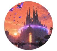 Sagrada Familia, Espagne 1000 Pièces Jigsaw Puzzles bâtiment Puzzle Circulaire pour Enfants Encastrement Parfait Jeu D'Intelligence De l'art De La DécoRat ION Moderne 1000pcs (67.5x67.5