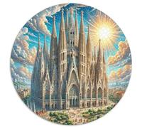 Sagrada Familia, Espagne 1000 Pièces Jigsaw Puzzles bâtiment Puzzle Rond pour Adultes Et Enfants Décompression Jeu D'Intelligence De l'art De La DécoRat ION Moderne 1000pcs (67.5x67.5cm
