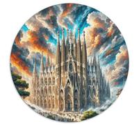 Sagrada Familia, Espagne 1000 Pièces Puzzle bâtiment Circulaire pour Enfants Cadeaux Jeu D'Intelligence De l'art De La DécoRat ION Moderne 1000pcs (67.5x67.5cm)