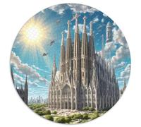 Sagrada Familia, Espagne 1000 Pièces Puzzle bâtiment Puzzles Ronds pour Enfants Cadeaux Jeu D'Intelligence De l'art De La DécoRat ION Moderne 1000pcs (67.5x67.5cm)