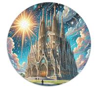 Sagrada Familia, Espagne 1000 Pièces Puzzles Classiques bâtiment Puzzle Circulaire pour Enfants Cadeaux Jeu D'Intelligence De l'art De La DécoRat ION Moderne 1000pcs (67.5x67.5cm)