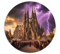 Sagrada Familia, Espagne 1000 Pièces Puzzles Classiques bâtiment Puzzles Ronds pour Enfants Décompression Jeu D'Intelligence De l'art De La DécoRat ION Moderne 1000pcs (67.5x67.5cm)