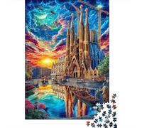 Sagrada Familia Puzzle 1000 Piece pour Adultes Enfant, Jeu De Défi Intellectuel Puzzles 38x26cm/1000pcs