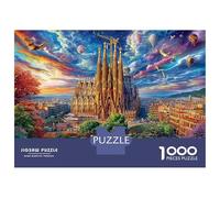 Sagrada Familia Puzzle 1000 Piece pour Adultes, Puzzle Difficile Jeu D'adresse pour Toute La Famille 38x26cm/1000pcs
