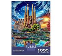 Sagrada Familia Puzzle 1000 Pièces Difficile pour Adults Adolescents Et Enfants Puzzles, Jeu De Défi Intellectuel 38x26cm/1000pcs