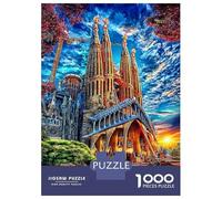 Sagrada Familia Puzzle 1000 Pièces pour Adultes Et Enfants Difficile DIY Jigsaw Puzzle Casse-tête De Jeu Familial Jouets De Défi 52x38cm/1000pcs