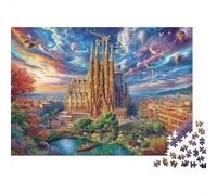 Sagrada Familia Puzzle 1000 Pièces pour Adultes Et Enfants Difficile DIY Jigsaw Puzzle Casse-tête De Jeu Familial Jouets De Défi 52x38cm/1000pcs