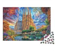 Sagrada Familia Puzzle 1000 Pièces pour Adultes Et Enfants Difficile DIY Jigsaw Puzzle Casse-tête De Jeu Familial Jouets De Défi 70x50cm/1000pcs