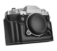 Sagreeny Demi-étui de protection en cuir PU compatible avec appareil photo Fujifilm X-T3 avec ouverture par le bas, Noir , Étui