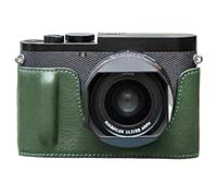 Sagreeny Demi-étui en cuir véritable compatible avec les appareils photo Leica Q3/Q3 43, étui de protection avec poignée intégrée, ouverture inférieure magnétique pour accéder à la batterie, support