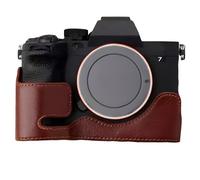 Sagreeny Demi-étui pour appareil photo compatible avec Sony Alpha7Rv/A7R5/A7M4/ILCE-7M4/ILCE-7RM5 en cuir véritable de protection antichoc fabriqué à la main en cuir de qualité supérieure avec accès