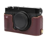 Sagreeny Étui de protection en cuir pour appareil photo compatible avec X-E4 Édition avancée Poignée antidérapante Design rétro, café, housse de protection pour appareil photo