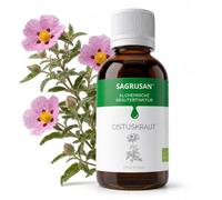 SAGRUSAN Cistus incanus Teinture 100 ml - Extrait de cyste bio | Résine et polyphénols de qualité supérieure - Culture biologique contrôlée - Végétalien et sans additifs synthétiques