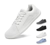 SAGUARO Barefoot Femme Homme Chaussures Minimaliste Knit Luck Ⅰ Barefoot Shoes Chaussures Pieds Nus Décontractées, zéro Drop, Large Toe Box pour la Marche et Le Travail Blanc,GR.37