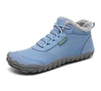 SAGUARO Bottes pour Femme Hiver Bottine Neige Homme Boots Fourrées Chaudes Chaussures Minimaliste Léger Neige Bottines Randonnee Barefoot Shoes Bleu Clair,EU Gr.37