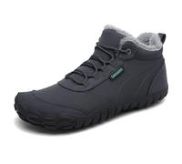 SAGUARO Bottes pour Femme Hiver Bottine Neige Homme Boots Fourrées Chaudes Chaussures Minimaliste Léger Neige Bottines Randonnee Barefoot Shoes Gris Foncé,EU Gr.39
