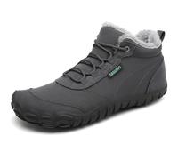 SAGUARO Bottes pour Femme Hiver Bottine Neige Homme Boots Fourrées Chaudes Chaussures Minimaliste Léger Neige Bottines Randonnee Barefoot Shoes Gris Foncé,EU Gr.38