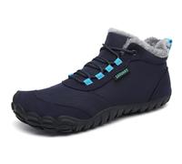 SAGUARO Bottes pour Femme Hiver Bottine Neige Homme Boots Fourrées Chaudes Chaussures Minimaliste Léger Neige Bottines Randonnee Barefoot Shoes Bleu Foncé,EU Gr.36
