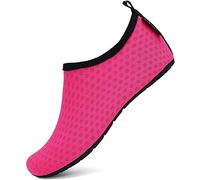 SAGUARO Chaussure Aquatiques Plage Séchage Rapide Chaussettes de Plongée Indoor Socke Garçon Fille pour Plage Surf Piscine Pool Yoga Sport Aquatique,Mesh Rouge 24/25 EU