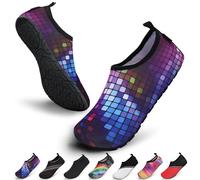 SAGUARO Chaussures Aquatiques Chaussons de d'eau Plongée Chaussettes Aqua pour Piscine et Plage Sports Nautiques Natation Surf Voile Mer Rivière pour Homme Femme (Multicolore,38/39 EU)