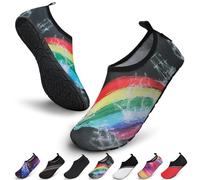 SAGUARO Chaussures Aquatiques Chaussons de d'eau Plongée Chaussettes Aqua pour Piscine et Plage Sports Nautiques Natation Surf Voile Mer Rivière pour Homme Femme(Multicolore, 38/39 EU)