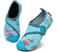 SAGUARO Chaussures Aquatiques Enfant Chausson de Piscine Séchage Rapide Antidérapante Chaussettes d'eau Fille Garçon pour Plage Mer Natation Sport Nautiques, Touch X, Bleu Céruléen, 32/33 EU