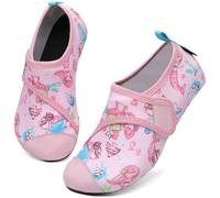 SAGUARO Chaussures Aquatiques Enfant Chausson de Piscine Séchage Rapide Antidérapante Chaussettes d'eau Fille Garçon pour Plage Mer Natation Sport Nautiques, Touch X, Rose Crêpe, 34/35 EU