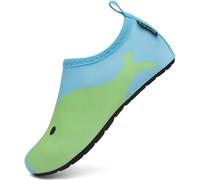 SAGUARO Chaussures Aquatiques Enfant Chaussures d'eau Garçon Fille Chaussures de Plage Respirant Chaussettes Aquatiques pour Piscine Mer Plongée Baignade Natation Style:5 Vert,Gr.28/29 EU