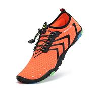 SAGUARO Chaussures Aquatiques Homme Femme Chaussons de Plage Respirant Chaussures d'eau Léger Chaussures de Yoga Natation Plongée Surf Piscine, Orange Vif, 41 EU