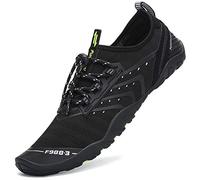 SAGUARO Chaussures Aquatiques Homme Femme Chaussons de Plage Respirant Chaussures d'eau Léger Chaussures de Yoga Natation Plongée Surf Piscine, Noir, 43 EU