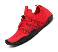 SAGUARO Chaussures Aquatiques Homme Femme Chaussons de Plage Respirant Chaussures d'eau Léger Chaussures de Yoga Natation Plongée Surf Piscine, Rouge, 39 EU