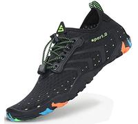 SAGUARO Chaussures Aquatiques Homme Femme Chaussons de Plage Respirant Chaussures d'eau Léger Chaussures de Yoga Natation Plongée Surf Piscine, Noir Encre, 38 EU