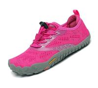 SAGUARO Chaussures de Trail Enfants Chaussures de Sport pour Filles Garçons Minimalistes Barefoot Chaussures Antidérapant Respirantes Extérieur Rouge 25 EU