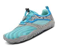 SAGUARO Chaussures de Trail Running Garçon Fille Chaussures Minimalistes Chaussures de Sport Gym Randonnée Bleu Ciel GR.34