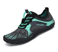 SAGUARO Chaussures de Trail Running Garçon Fille Chaussures Minimalistes Chaussures de Sport Gym Randonnée Escalade Vert GR.34