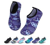 SAGUARO Chaussures d'eau pour Enfants Garçons et Filles Chaussettes Antidérapantes à Séchage Rapide Chaussures de Sport Aquatique pour Enfants Chevron Bleu 20/21 EU