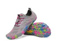SAGUARO Chaussures Minimaliste Homme Femme Barefoot Shoes Chaussures Pieds Nus Antidérapantes Barefoot Chaussures de Trail Chaussure Randonnée pour Semelle Zero Drop Rose Gris EU GR.40