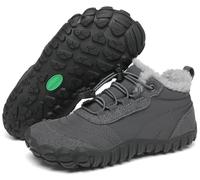 SAGUARO Chaussures Minimalistes Hiver Garçon Fille Bottes de Neige Légère Antidérapantes Bottines Hiver Enfant Barefoot Boots avec Doublure Chaude, Will Ⅰ, Gris Marsouin, 32 EU